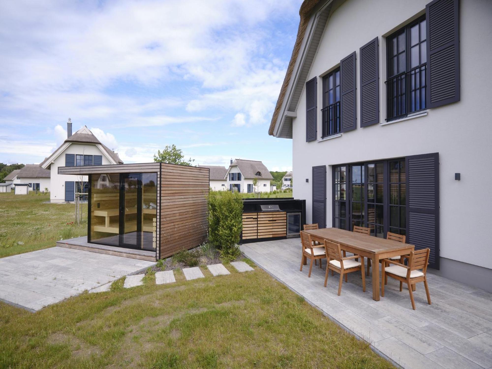 Reetland Am Meer - Luxusplus Reetdachvilla Mit 4 Schlafzimmern, Aussensauna, Loungebereich Und Kamin G07 Dranske Exteriör bild